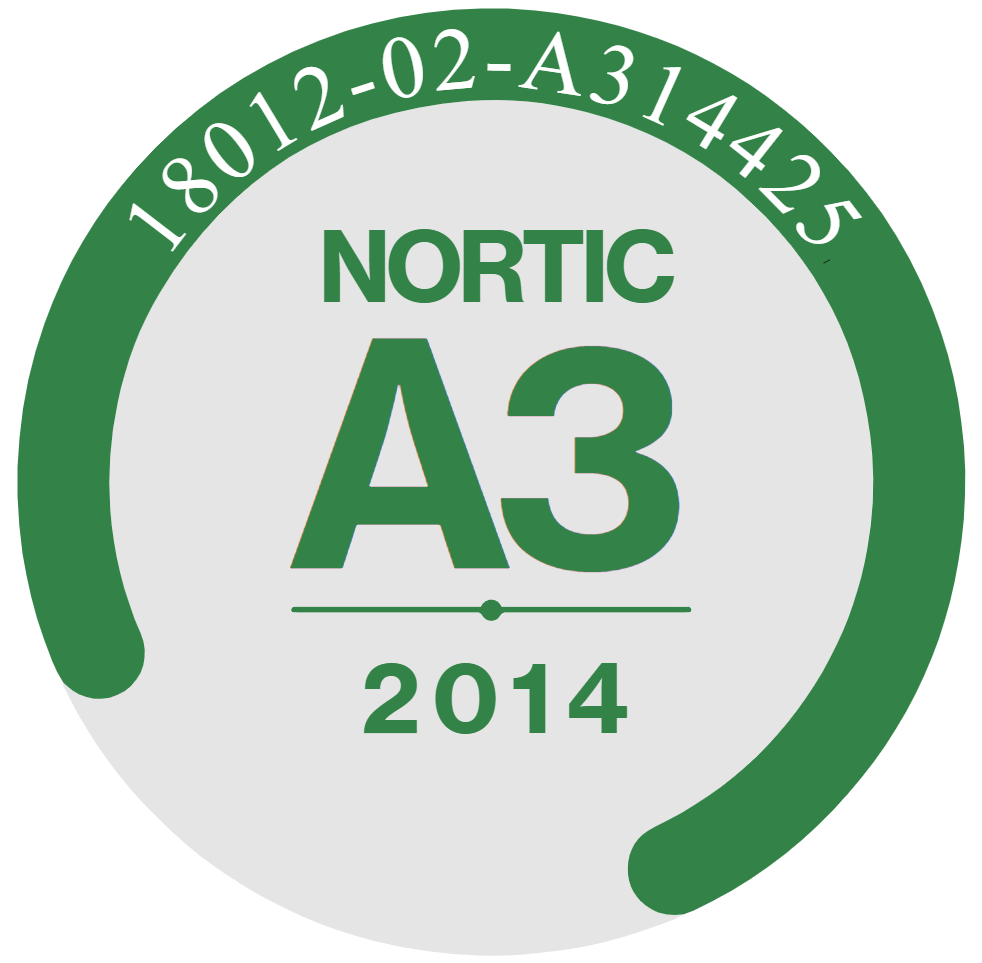 Sello de certificación de la A2:2016 con el NIU 18012-01-A216081